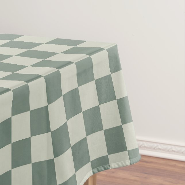 Green Chequerboard Tablecloth (In Situ)