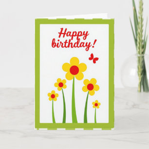 Green Chequered Birthday Card