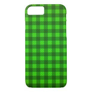 Green chequered carbon fibre patterned iPhone 8/7 case