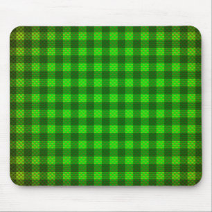 Green chequered carbon fibre patterned mouse mat