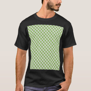 Green chequered fabric: closeup texture. T-Shirt