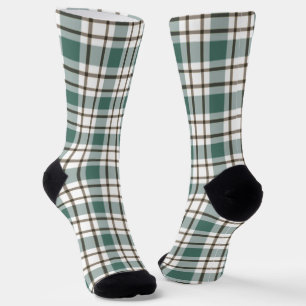 green chequered light tartan pattern socks