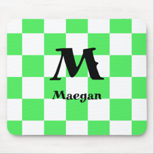 Green Chequered Pattern Background Mousepad