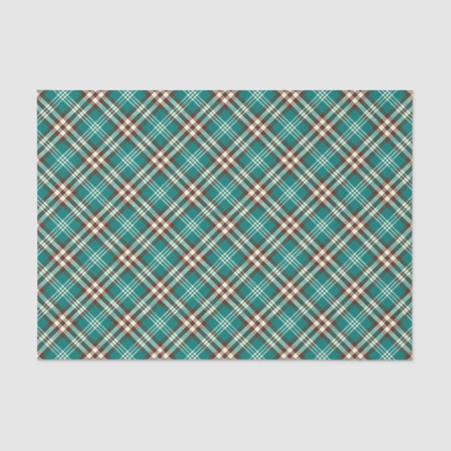 Green Chequered Plaid Tissue Paper (Front)