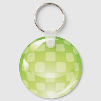 Green Chequered Sphere Key Ring