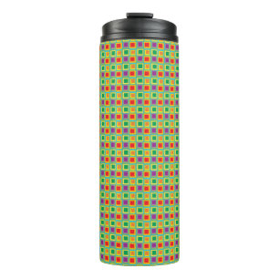 green chequered thermal tumbler