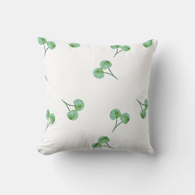 Green Cherry Pattern Cushion (Front)