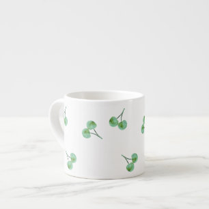 Green Cherry Pattern Espresso Cup