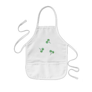 Green Cherry Pattern Kids Apron