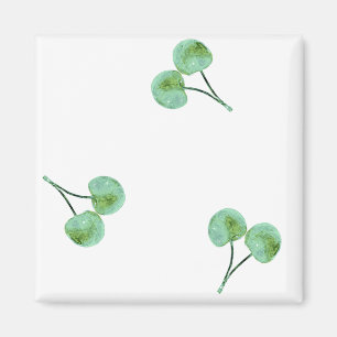 Green Cherry Pattern Magnet