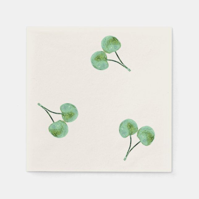 Green Cherry Pattern Napkin (Front)
