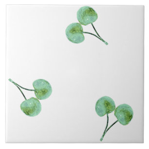 Green Cherry Pattern Tile