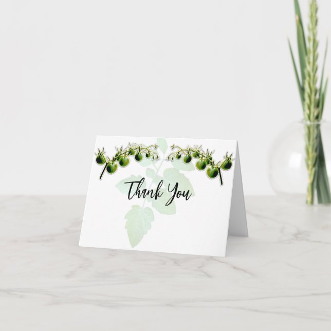 GREEN CHERRY TOMATO PHOTO THANK YOU CARD (Front)