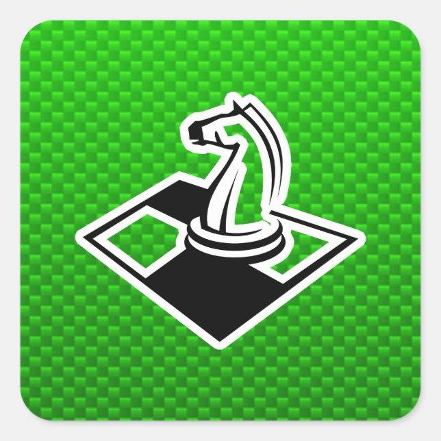 Green Chess Square Sticker (Front)