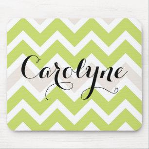 Green Chevron Personalised Mousepad