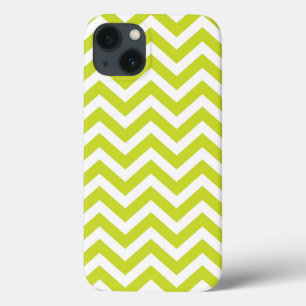 Green Chevron Stripe Pattern iPhone 13 Case