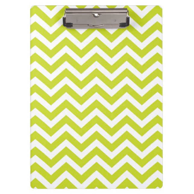 Green Chevron Stripe Pattern Clipboard (Front)