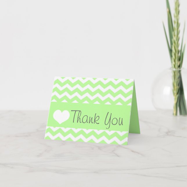 Green Chevron Thank You Note (Front)