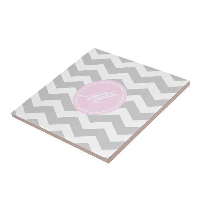 Green Chevron with Monogram Tiles (Side)