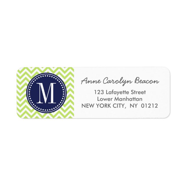 Green Chevron Zigzag Personalised Monogram (Front)