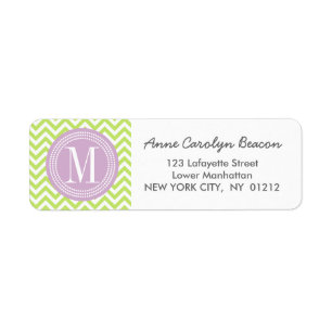 Green Chevron Zigzag Personalised Monogram