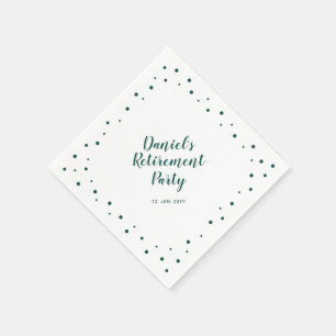 Green Chic Confetti Modern Retirement Party Napkin