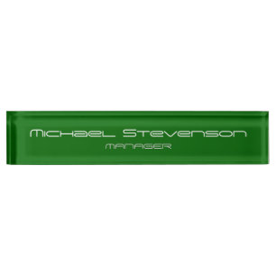 Green Chic Elegant Modern Desk Nameplate