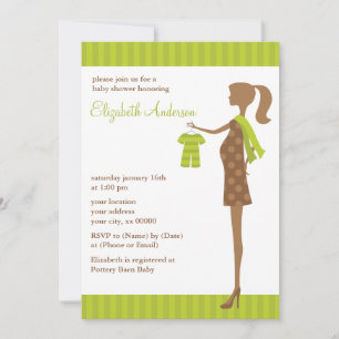 Green Chic Mum To Be Baby Shower Invitation