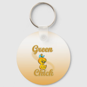 Green Chick Key Ring