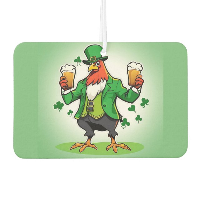 Green Chicken Car Air Freshener (Front)