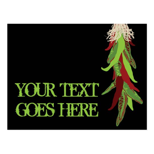 green chile peppers postcard