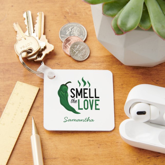 Green Chile Smell the Love Keychain (Desk)