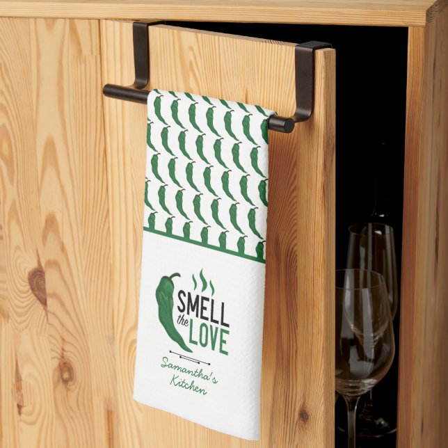 Green Chile Smell the Love Kitchen Towel (Thirds Fold)
