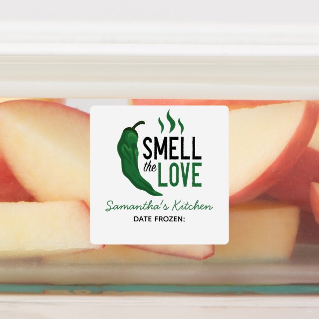 Green Chile Smell the Love Labels (Affixed)