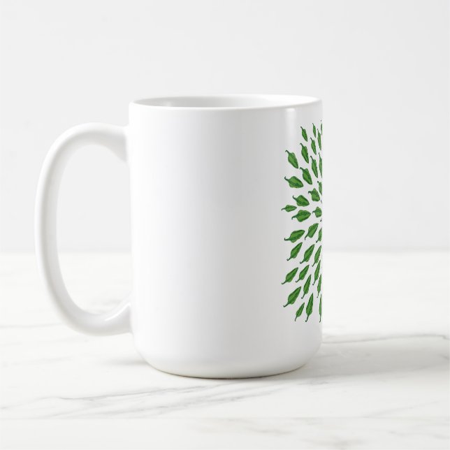 Green Chili Peppers Coffee Mug (Left)