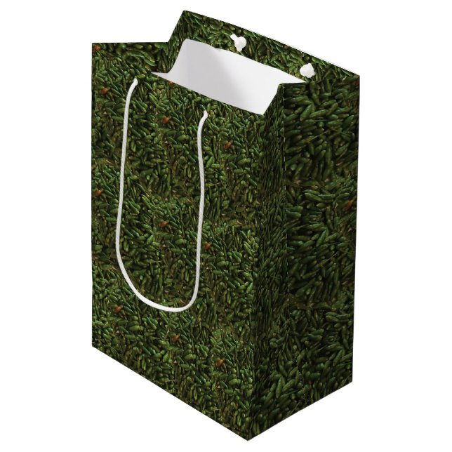 Green Chilli Pepper  Medium Gift Bag (Front Angled)