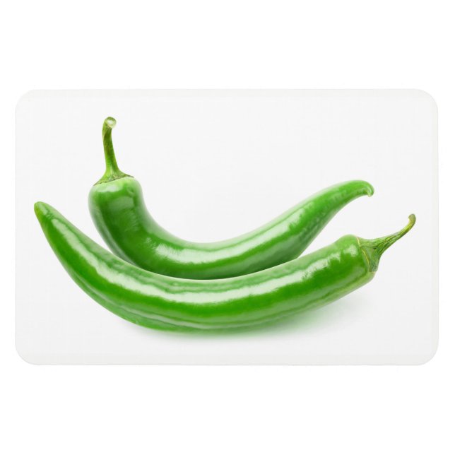 Green chilli peppers magnet (Horizontal)