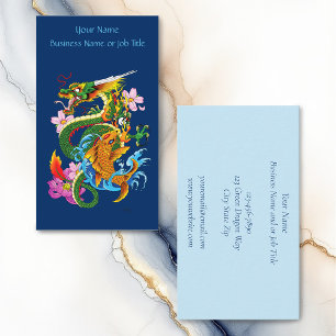 Green Chinese Dragon Koi Business Card