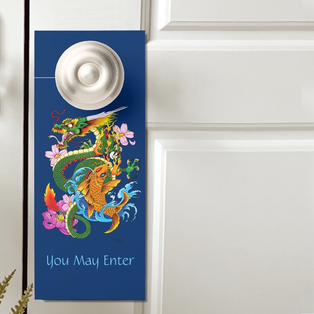 Green Chinese Dragon Koi Door Hanger (Creator Uploaded)