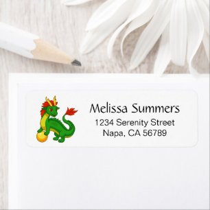 Green Chinese Dragon Return Address