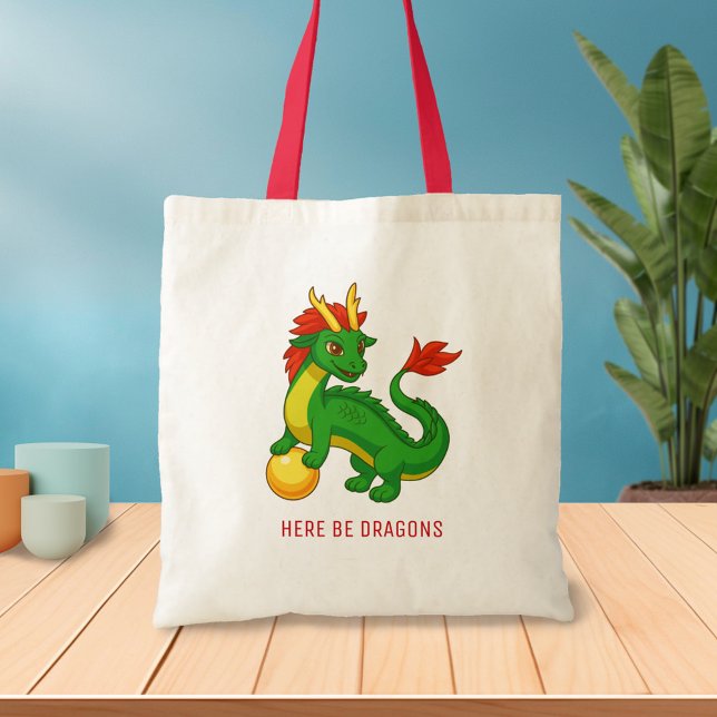 Green Chinese Dragon Tote Bag (Creator Uploaded)