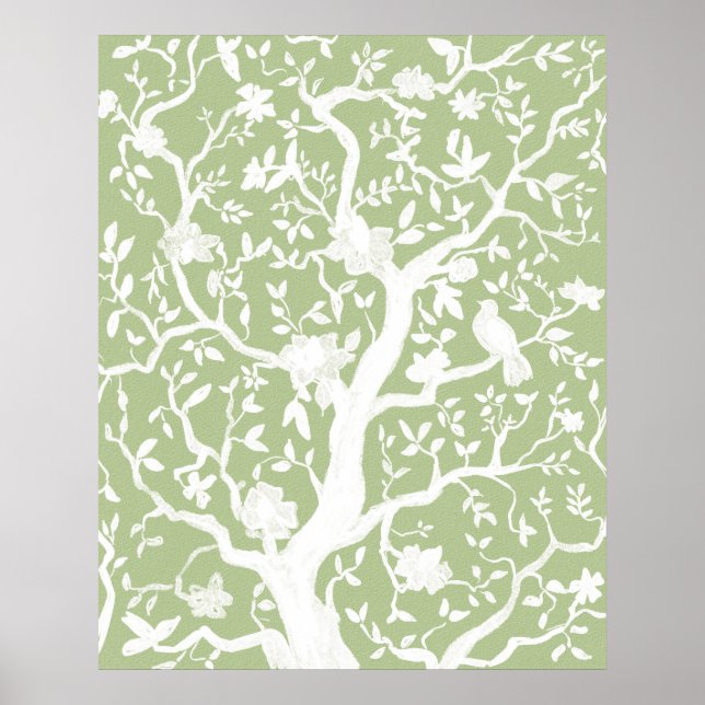 Green Chinoiserie 24x30 inch Poster  (Front)