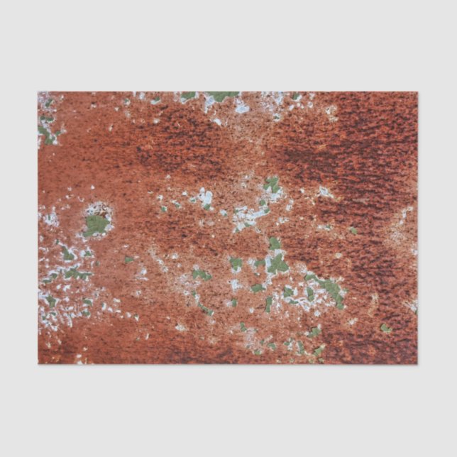 Green Chipping Paint Rusted Metal Pattern 2 Tissue Paper (Front)