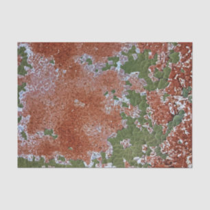 Green Chipping Paint Rusted Metal Pattern Tissue Paper