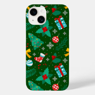 Green Christmas Abstract Pattern Case-Mate iPhone 14 Case