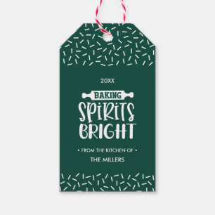Green   Christmas Baking Spirits Bright Holiday Gift Tags
