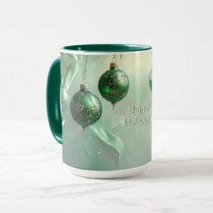 Green Christmas Ball Holiday Mug