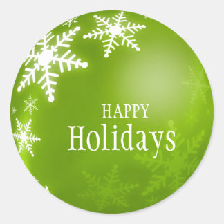 Green Christmas Ball Snowflakes sticker