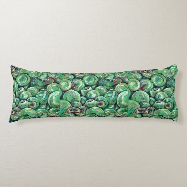 Green Christmas Balls Body Cushion (Front)