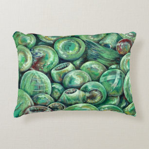 Green Christmas Balls Decorative Cushion